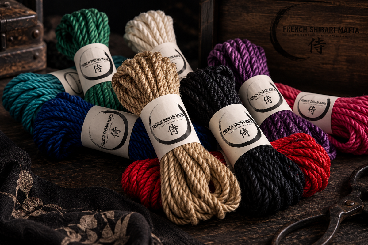 Cordes Shibari en jute Premium French Shibari Mafia prêtes à l'emploi