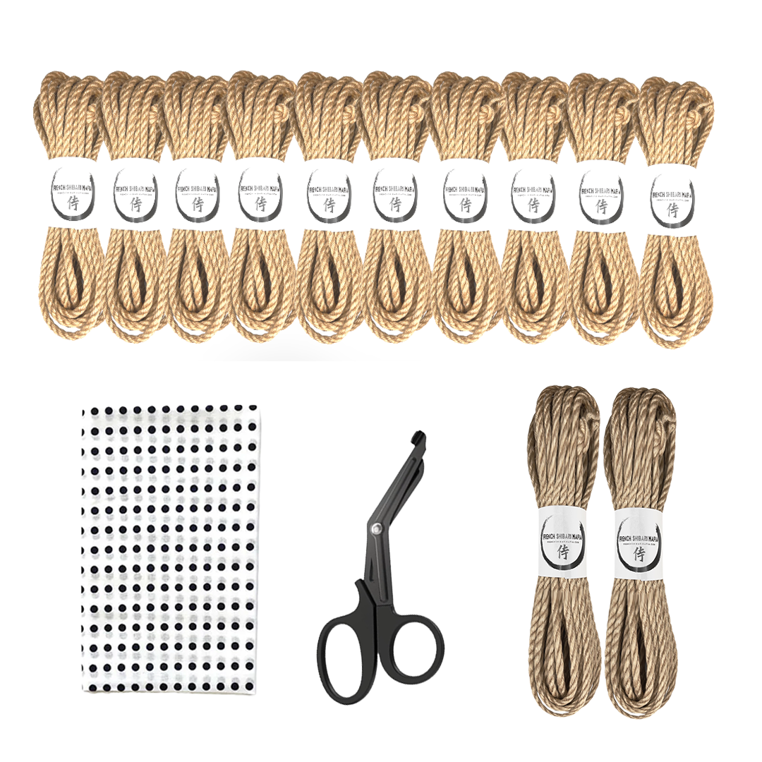 Shibari-Anfängerpaket – Französische Juteseile und wichtiges Zubehör