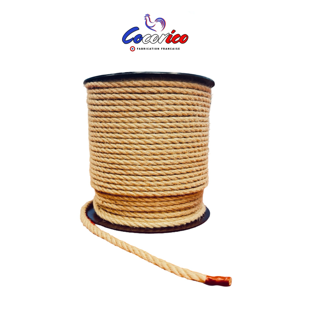 Bobine de corde en jute fabriquée en france disponible en 50 et 100 metres