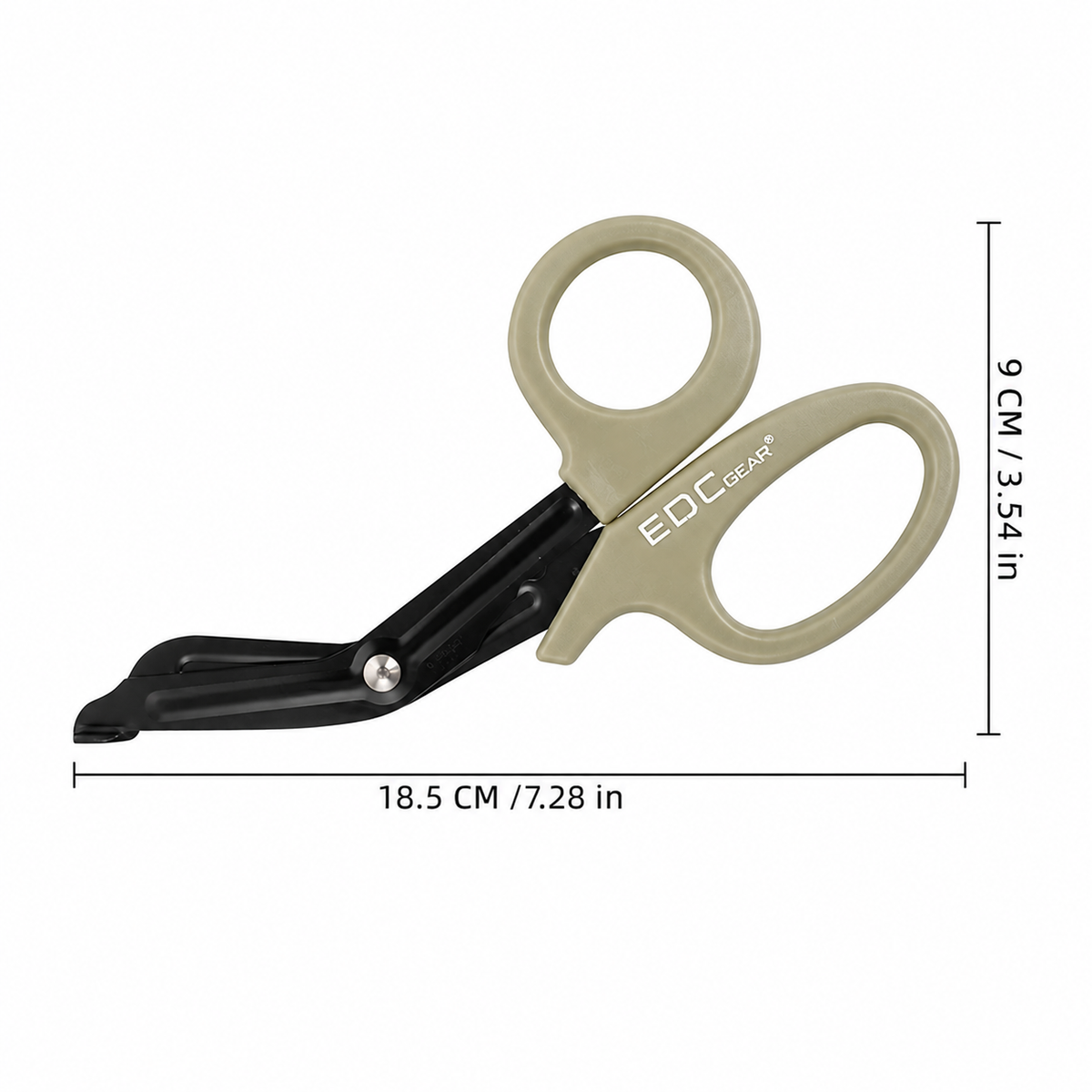 Ciseaux Shibari avec poignée ergonomique pour bondage sécurisé vert kaki