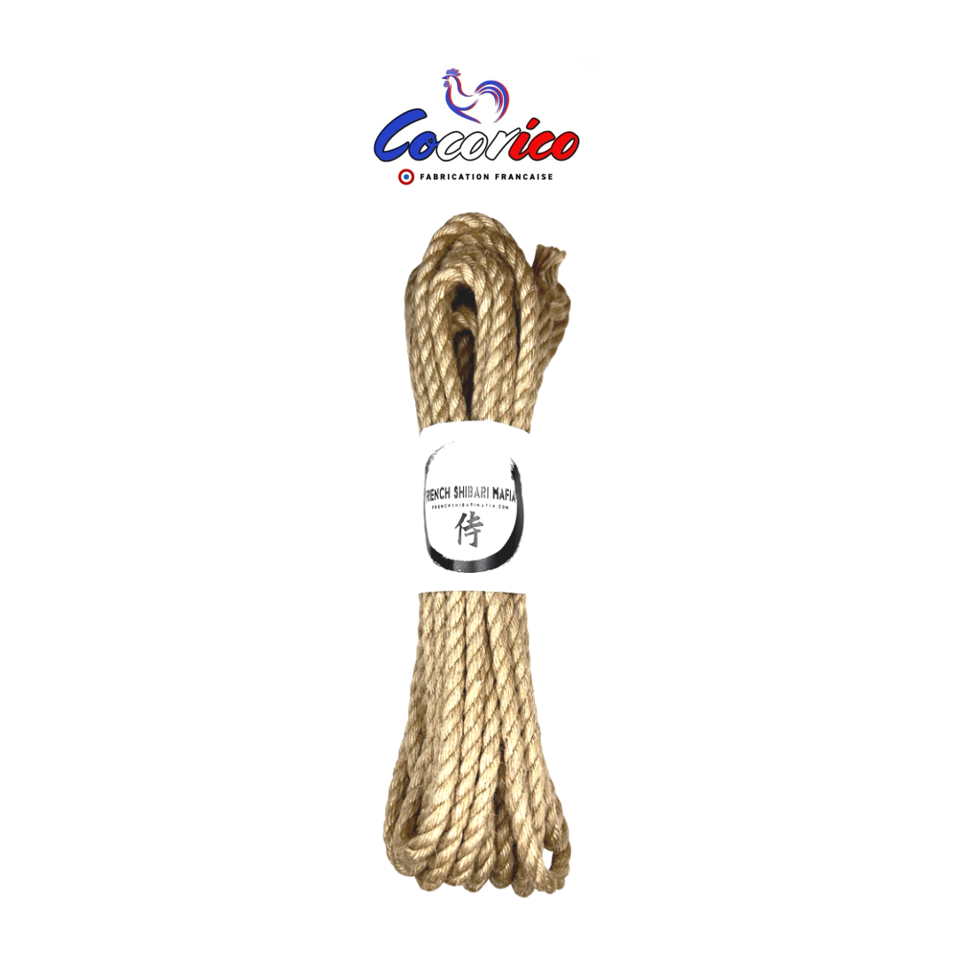 Corde pour le Shibari en jute, fabrication francaise, diametre 6mm, 8 metres