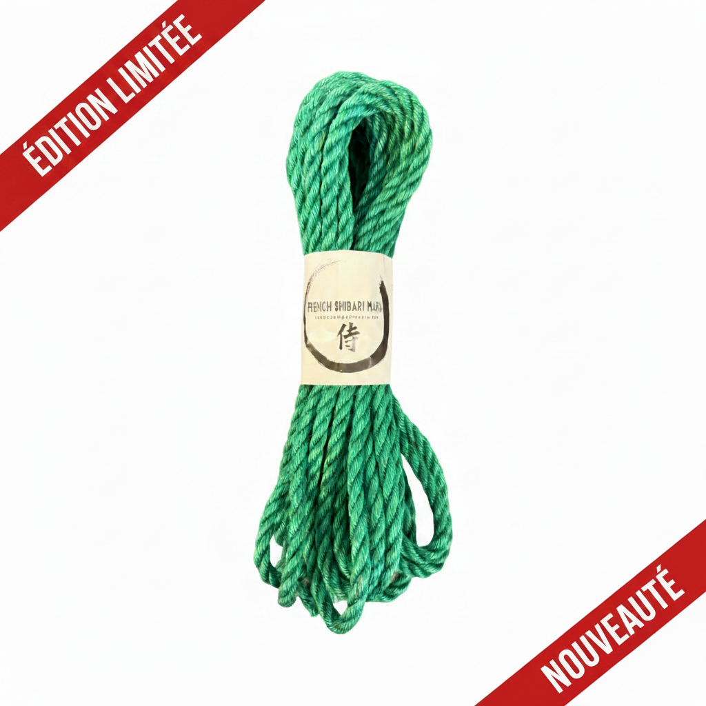 Corde Shibari Premium Vert Jade édition limitée – French Shibari Mafia, corde en jute 6 mm prête à l'emploi