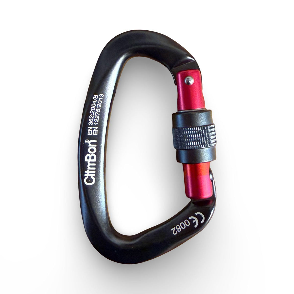 Mousqueton à vis ClimbBon noir avec verrouillage rouge pour Shibari