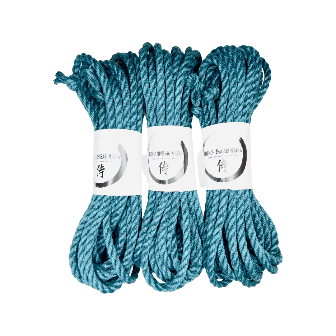 Pack de 3 cordes Shibari Vert Émeraude Premium – French Shibari Mafia, sans JBO