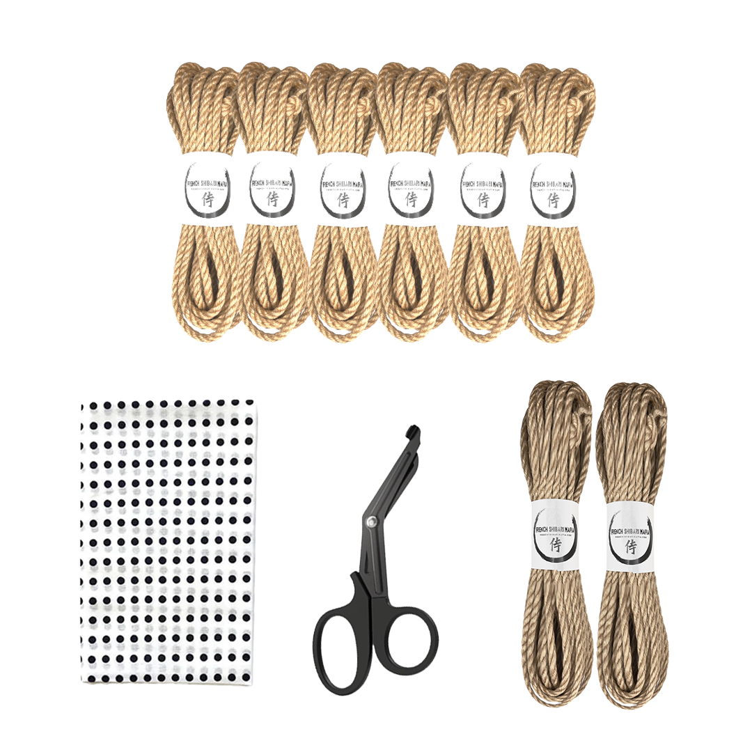 Shibari-Anfängerpaket – Französische Juteseile und wichtiges Zubehör