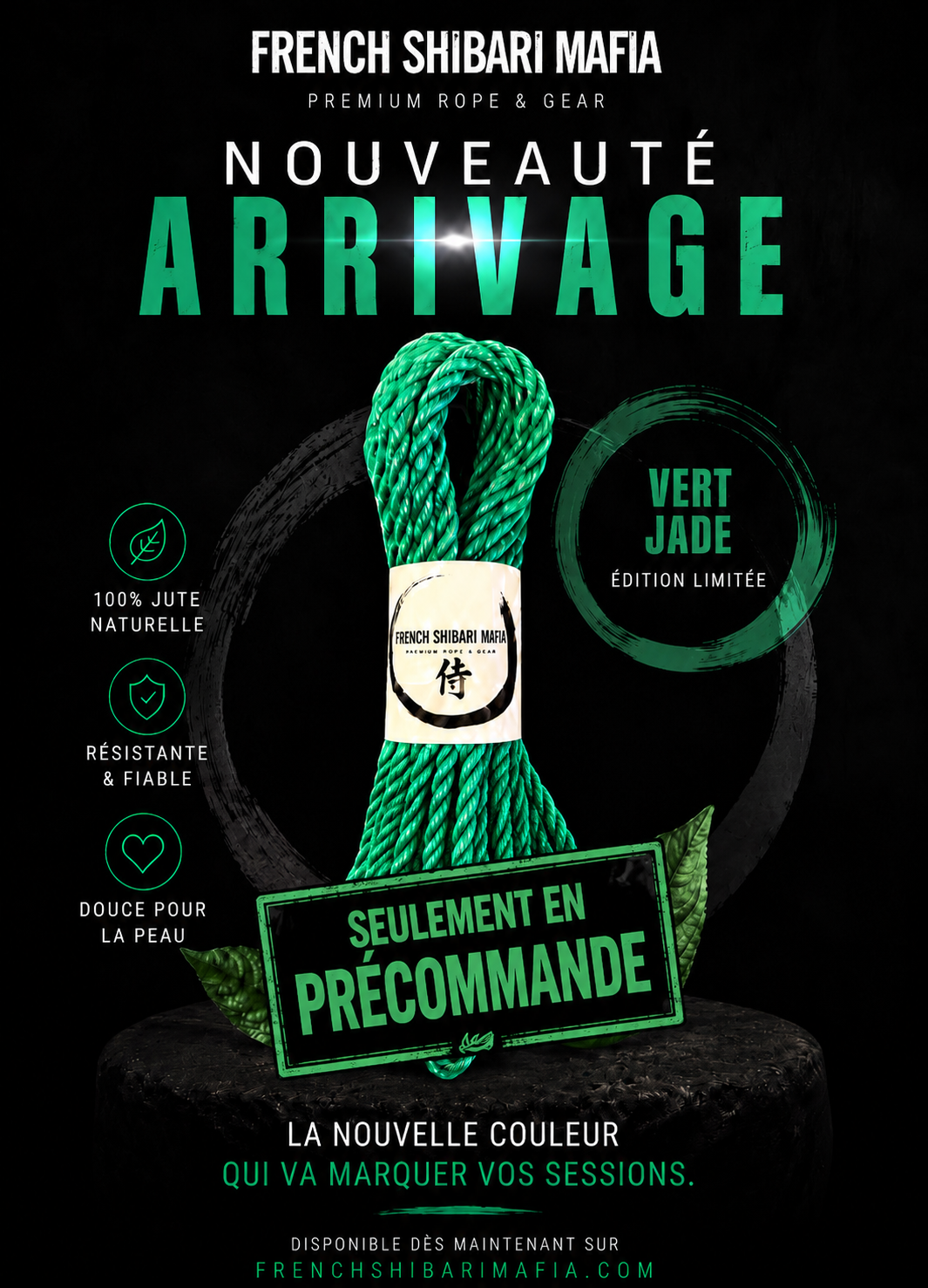 Corde Shibari Jute Jade Vert  – 6mm | 8m, 10m & 12m
