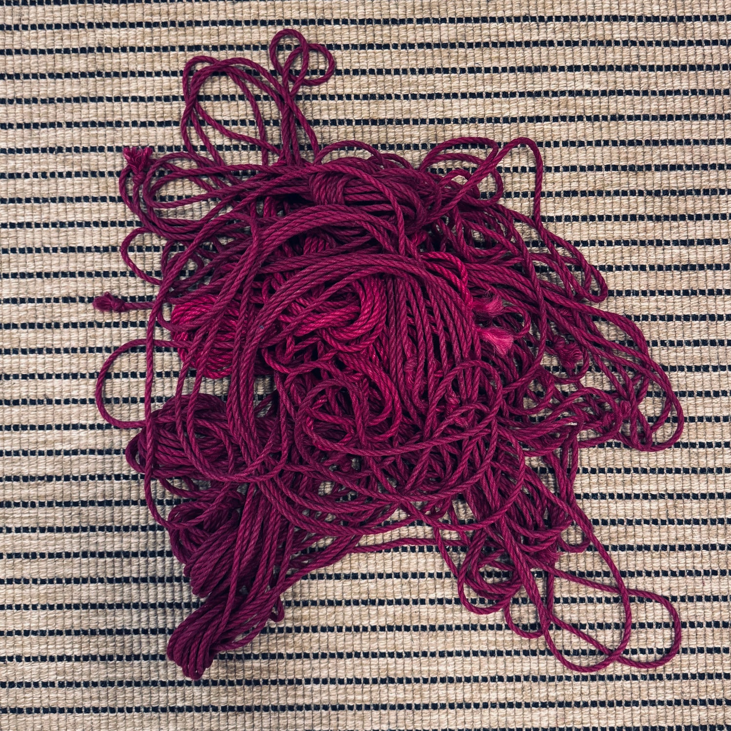 Lot de cordes Shibari rose recyclée en jute naturel