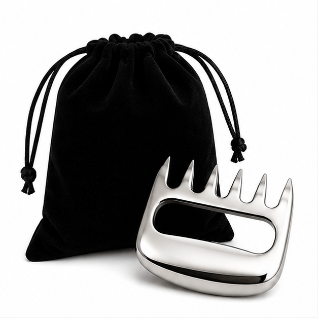 Griffe d'Ours en inox avec pochette de rangement en velours noir