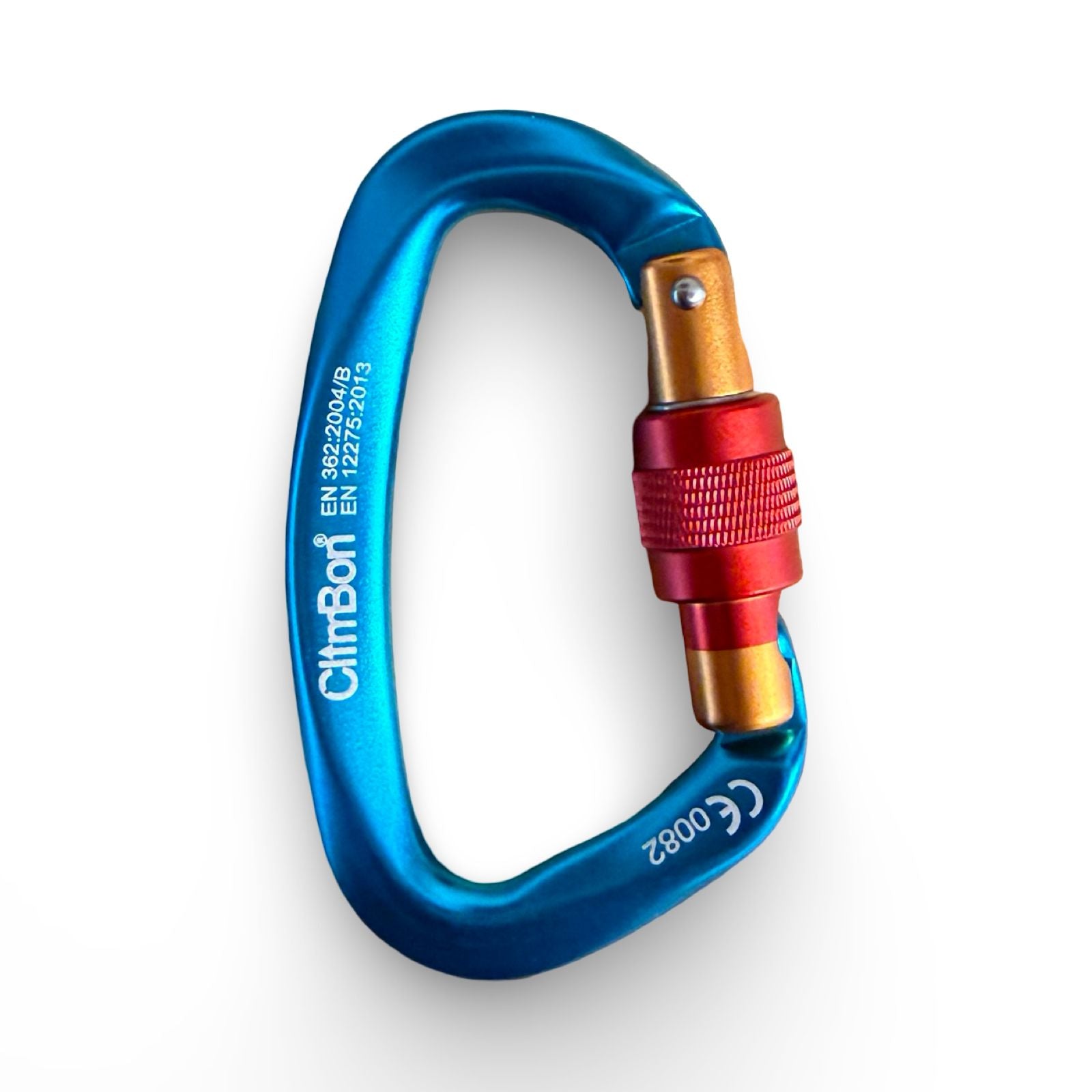 Mousqueton à vis ClimbBon bleu avec bague rouge pour Shibari