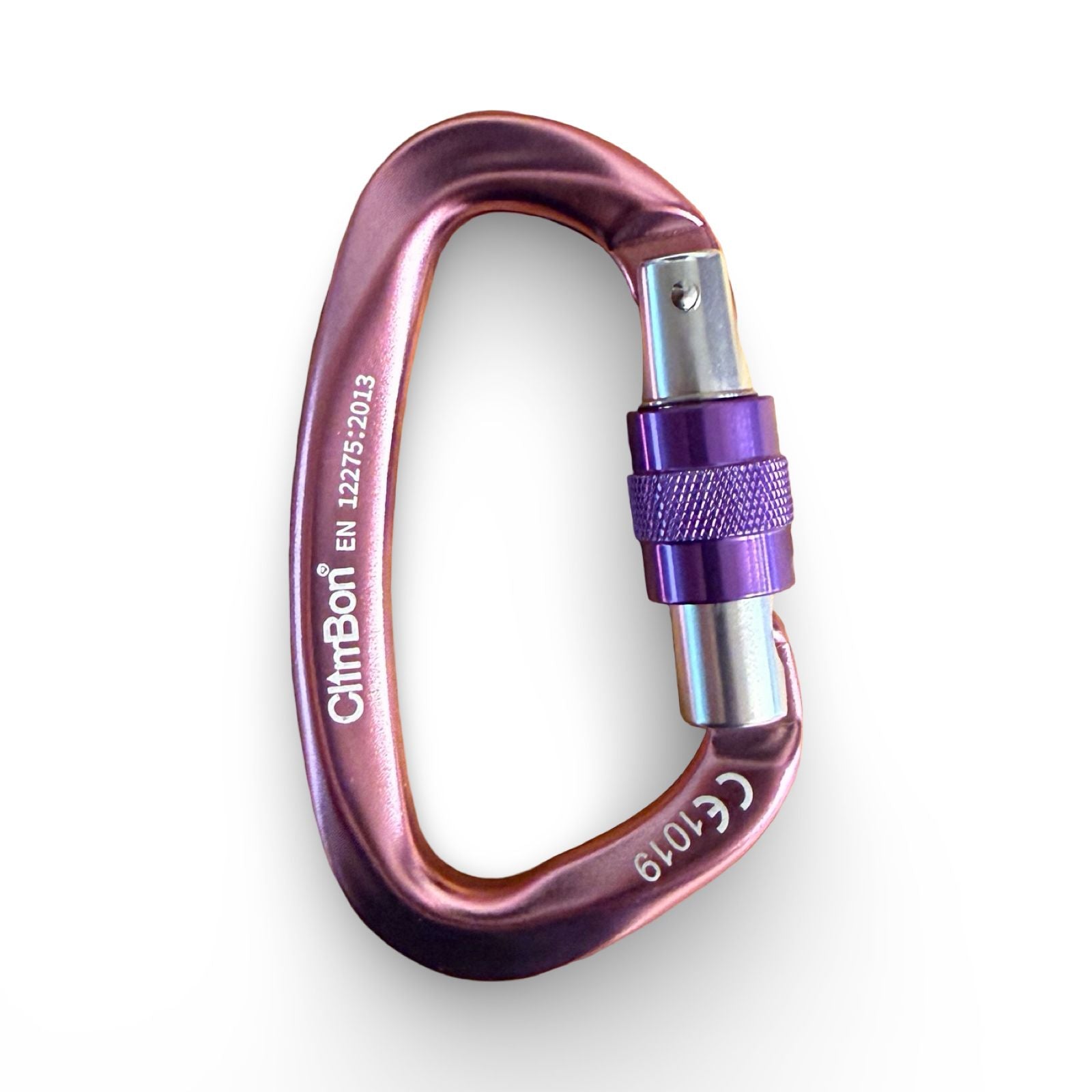 Mousqueton à vis ClimbBon rose avec bague violette pour Shibari