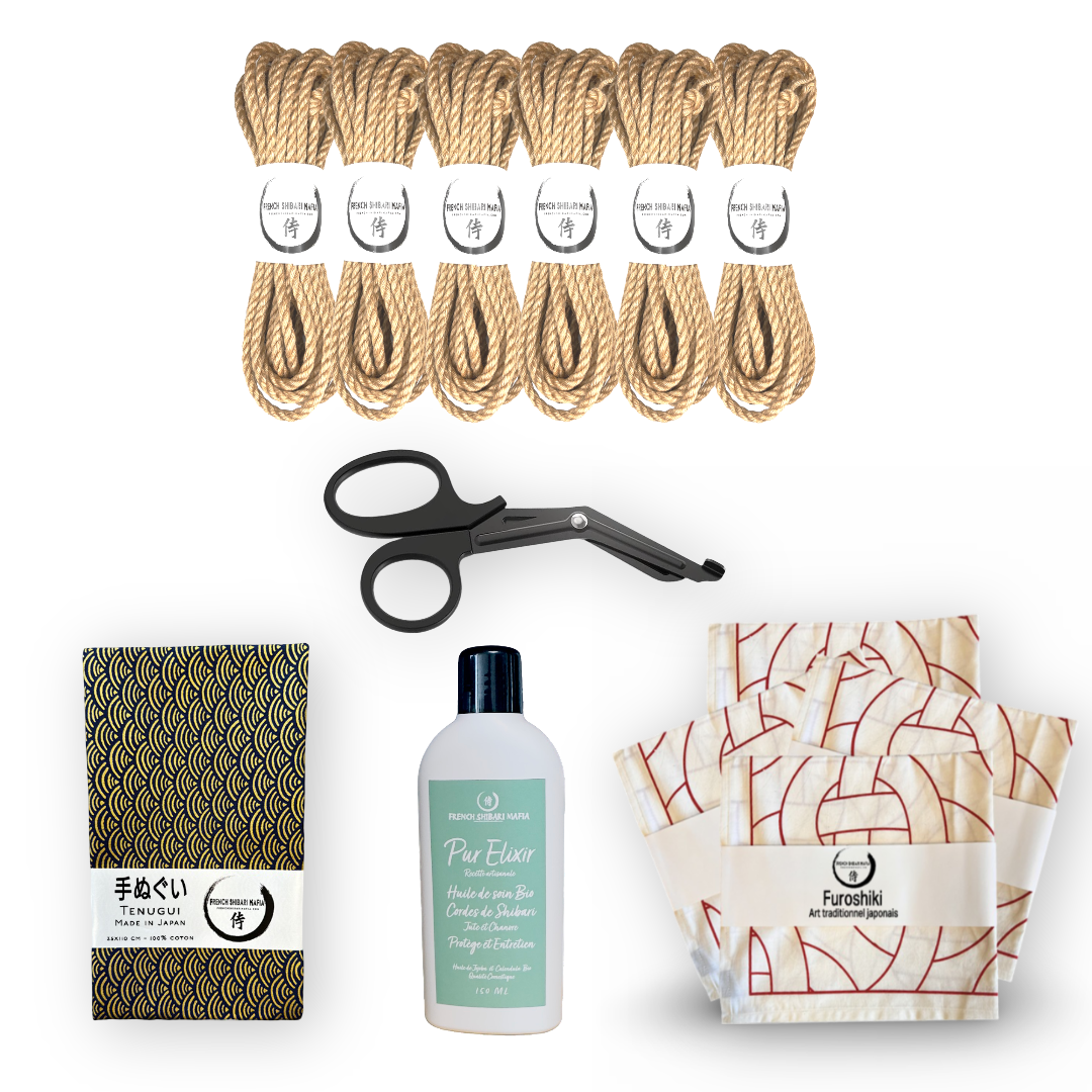 Pack Shibari Premium 6 cordes en jute avec accessoires