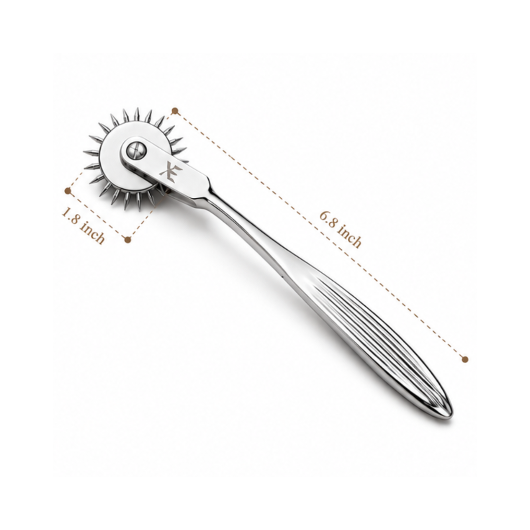 Roulette de Wartenberg en inox de 17 cm avec roue de stimulation sensorielle